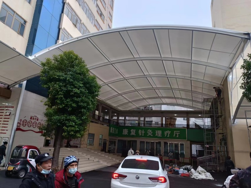南通市推拉雨棚定制厂家，仓库通道、卸货区移动伸缩棚搭建-2